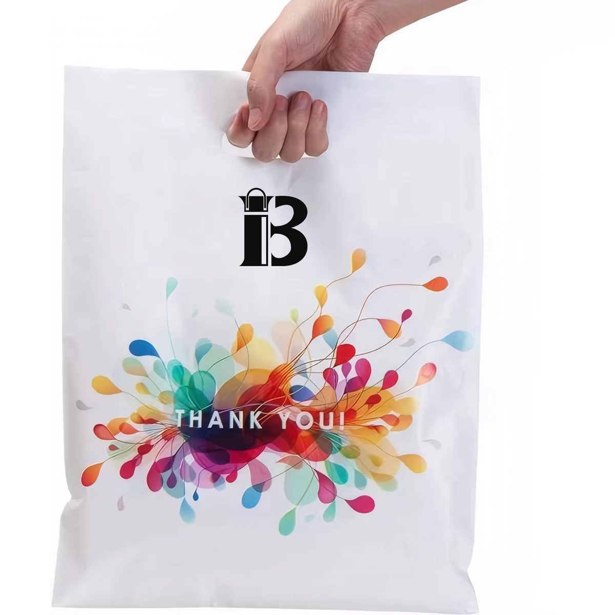 12 Mil Reusable Plastic Shopping Bag w/ Handle 1