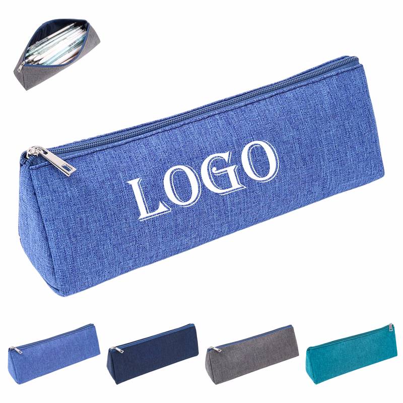 Triangle Fabric Pencil Bag with Zipper MOQ50