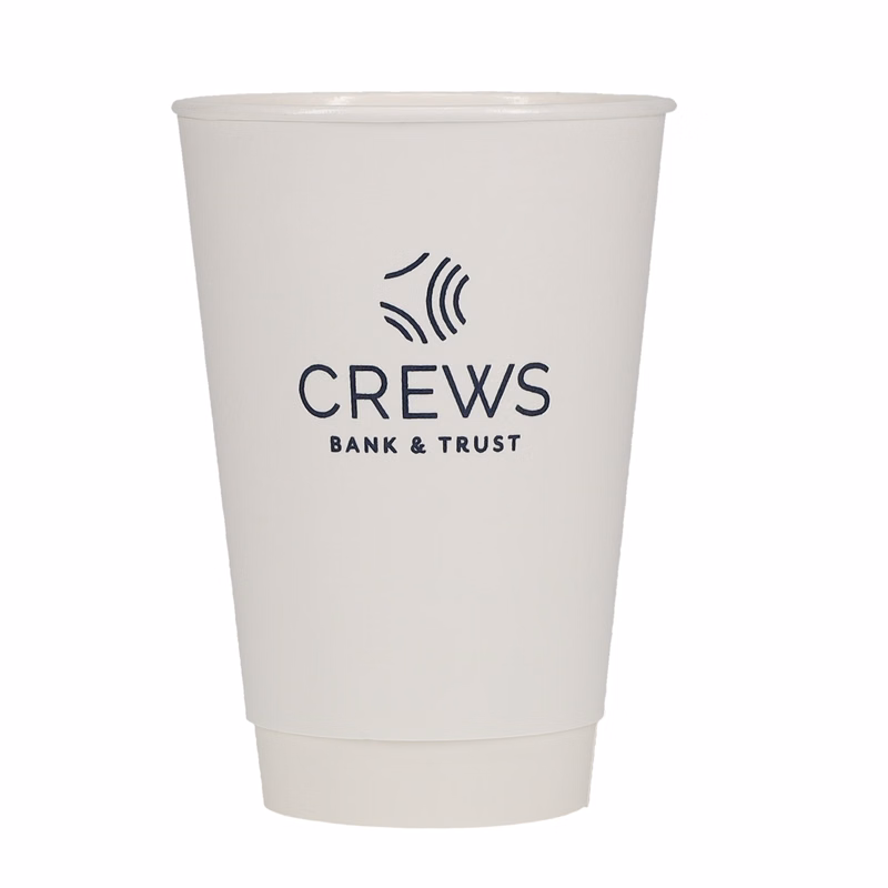 16 oz Paper Cup Insulated White Tradition Print