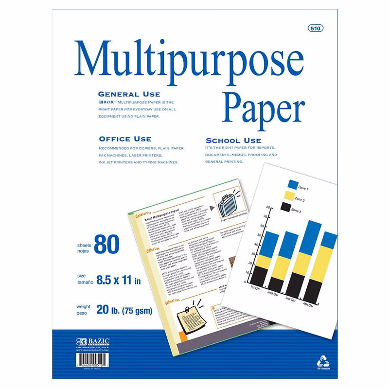 Multipurpose Plain Paper - 50 Sheets White
