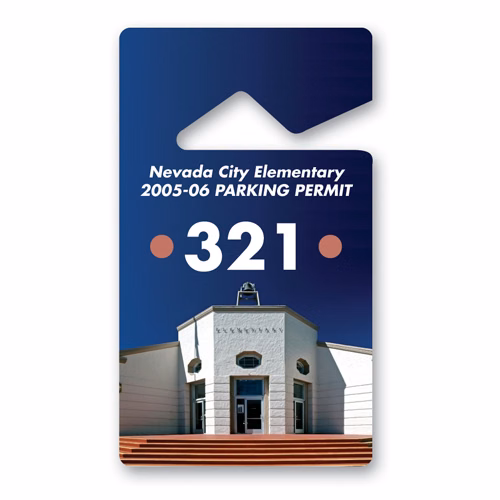 USA Made Laminated Parking Permit | Rear View Mirror Hanger - Rectangle (2.75"x4.75")