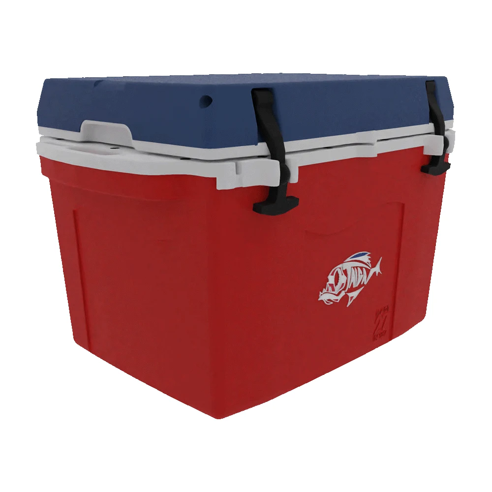 Taiga 27 Quart Cooler: Taiga Fish Logo With Custom Lid Graphic 1