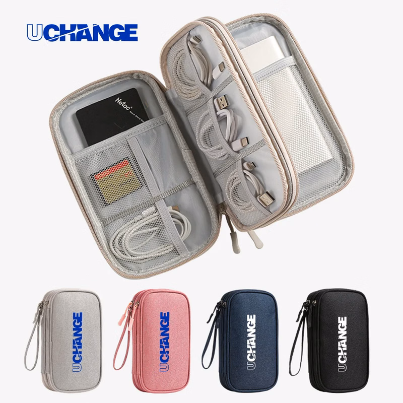 Travel Cable Organizer Case With Power Bank Pocket