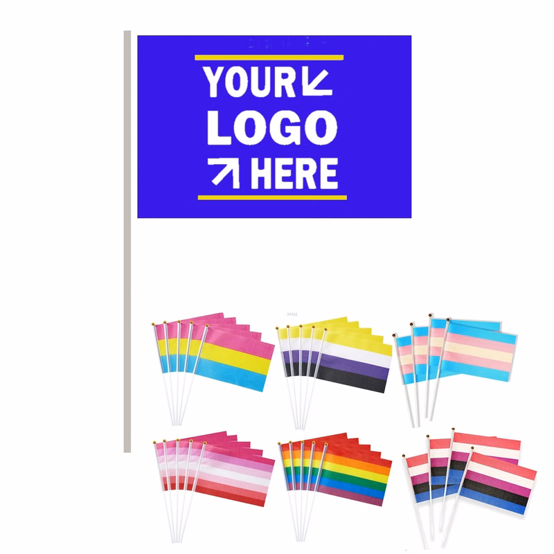 Full Color Hand Held Stick Flag
