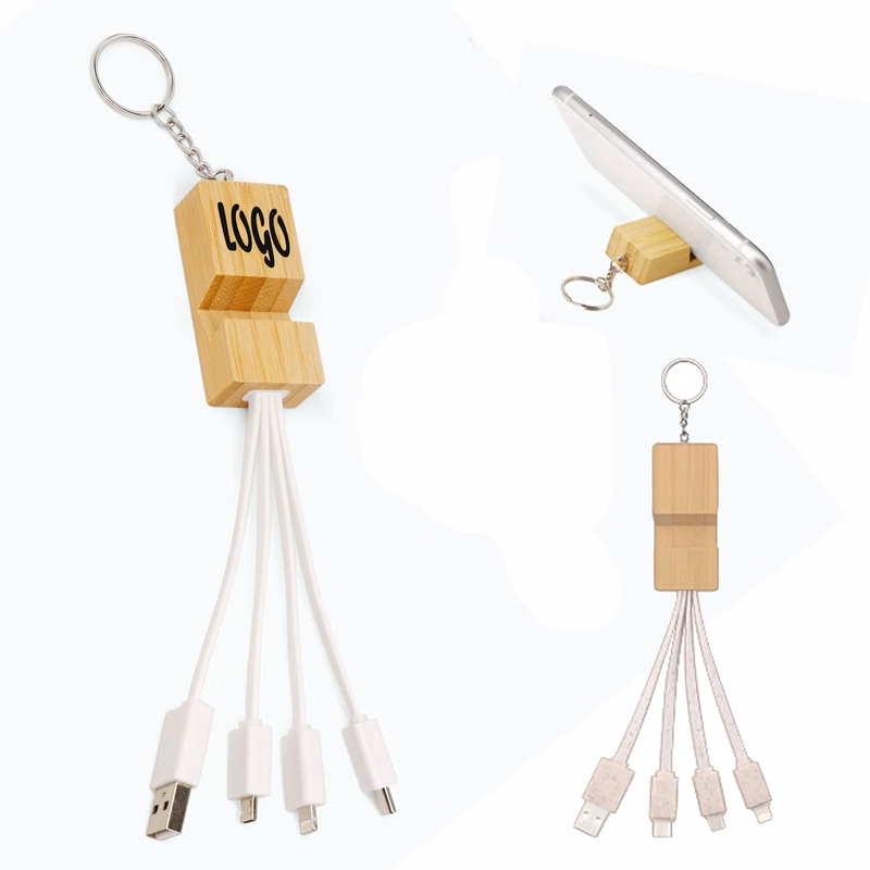 Eco-friendly 3-in-1 Charging Cable With Keychain Holder