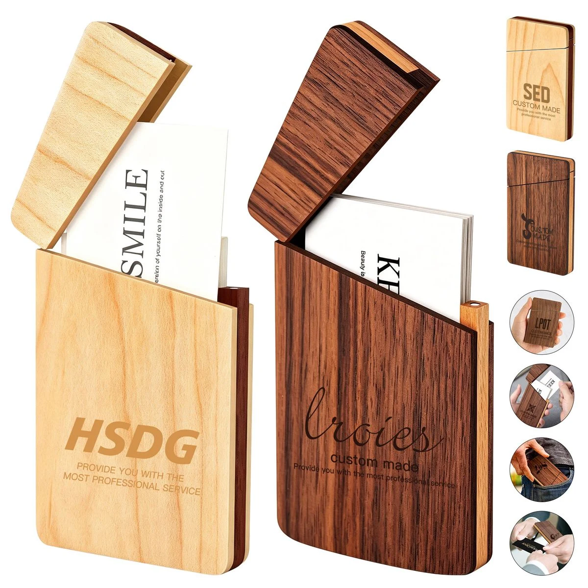 Walnut Name Card Holder 1