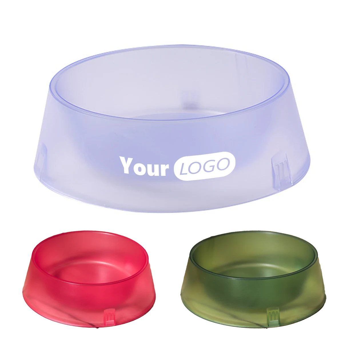 Plastic Anti Slip Semi Transparent Small Cat Bowl 1