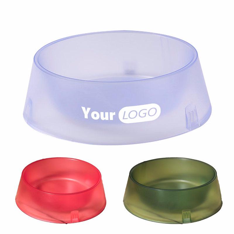 Plastic Anti Slip Semi Transparent Small Cat Bowl