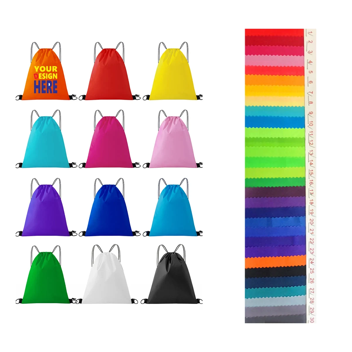 Sport Storage Drawstring Backpack Polyester Bag 1