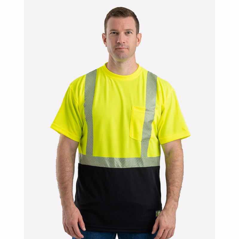 Men's Hi-Vis Class 2 Color Blocked Pocket T-Shirt - HVK017