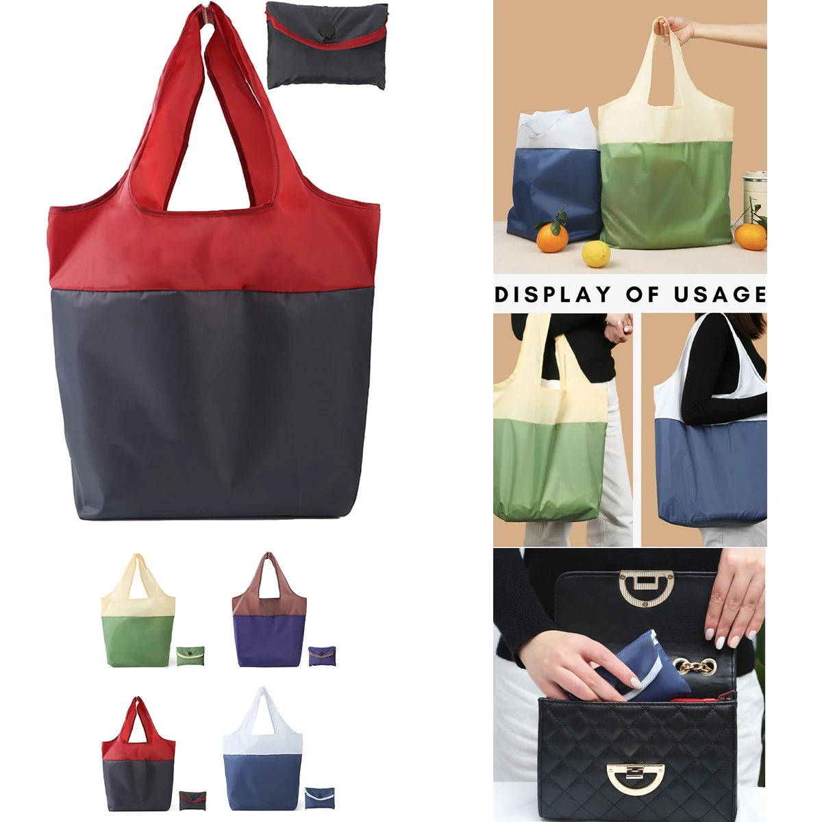 Splicing Color Oxford Cloth Shopping Bag 1