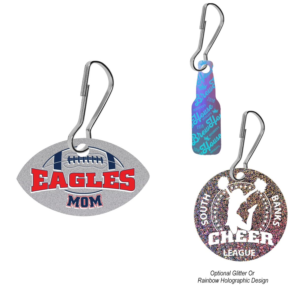 Acrylic Zipper Pull - Custom Shape 2" 1