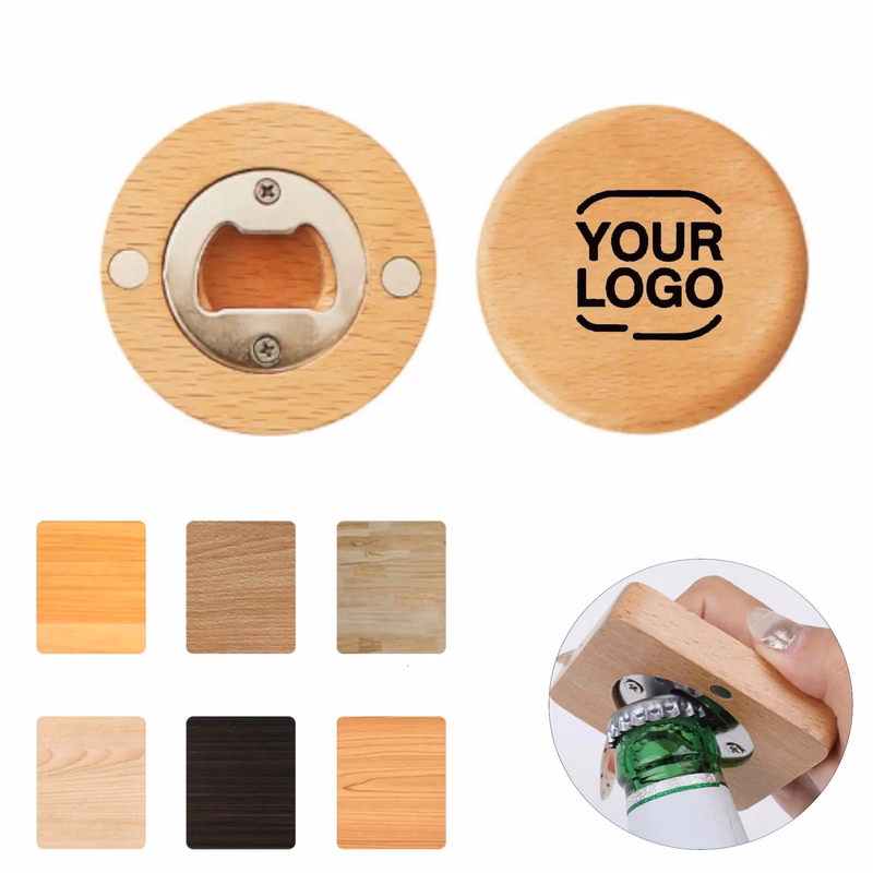 Wooden Bamboo Round Square Bottle Opener