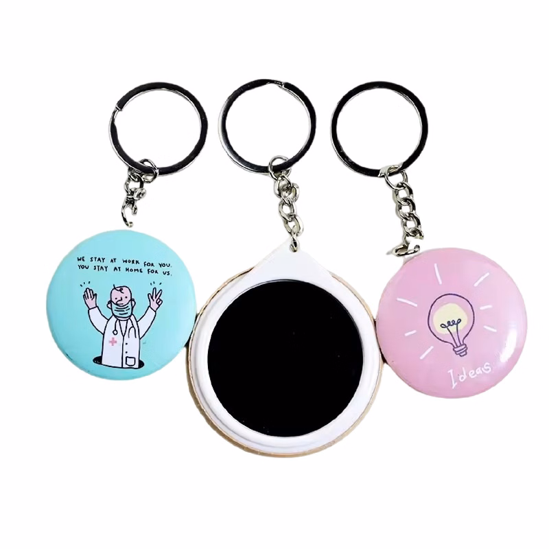 Full Color Tin Mirror Keychain