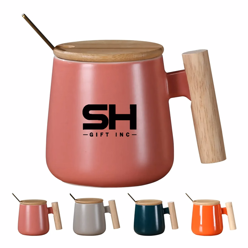 12oz Ceramic Mug With Wooden Handle