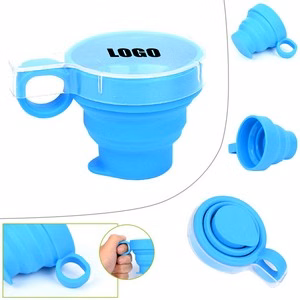 100ml Silicone Collapsible Cup With Clear Lid And Handle