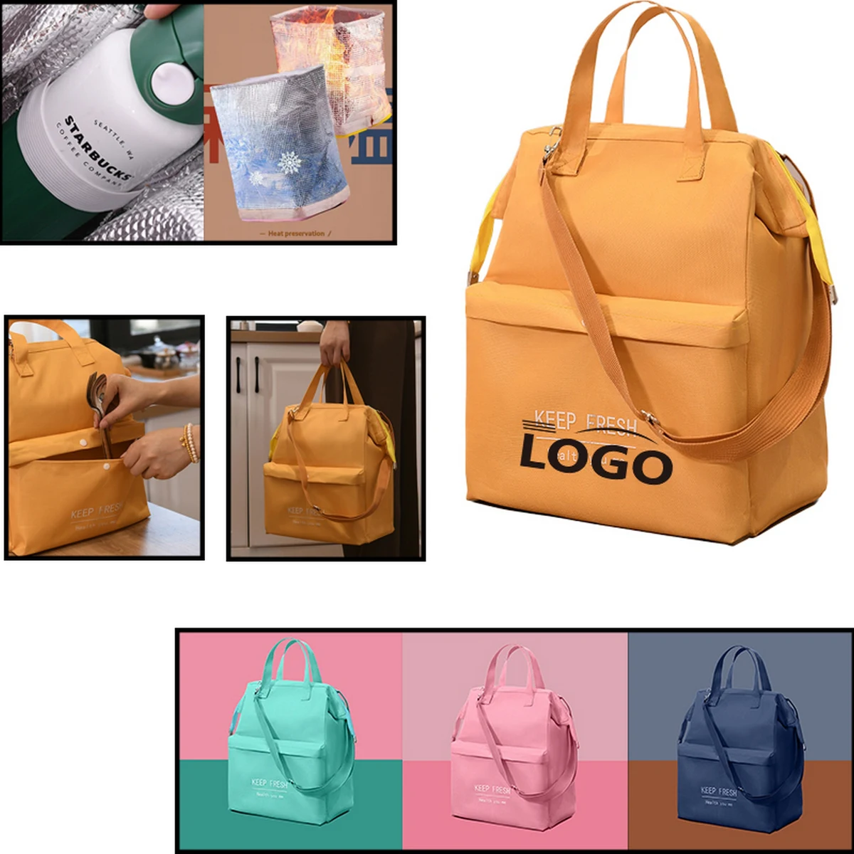 Aluminum Foil Insulated Lunch Box Handbag 1