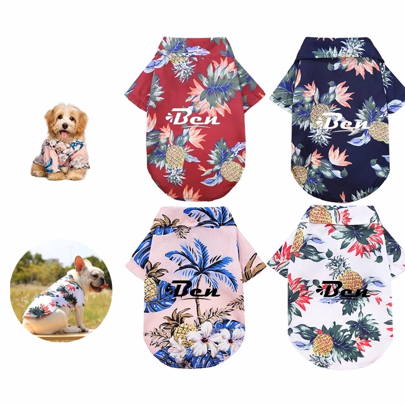 Pet Summer T-Shirts Hawaii Style Floral Dog Clothes