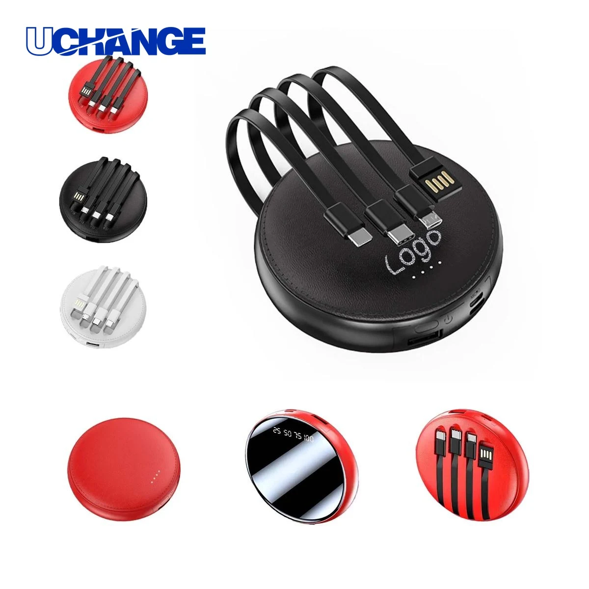 Round PU Power Bank Device for Daily Carry 1