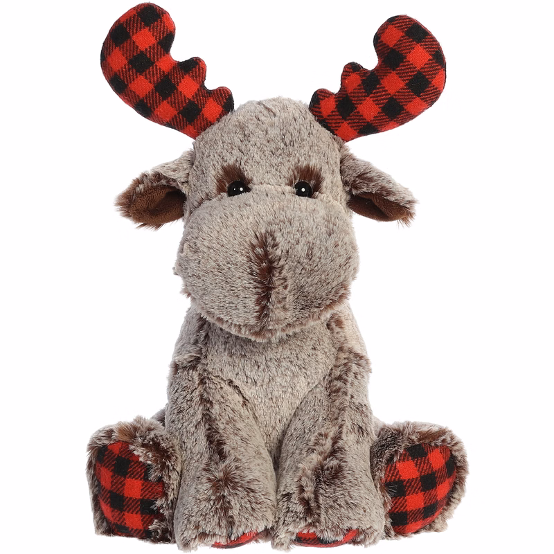 12" Buffalo Plaid Moose