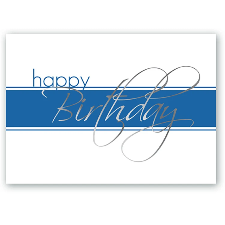 Silver Script Birthday Card 1