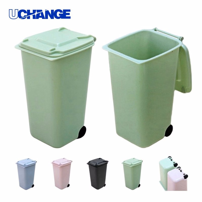 Mini Wheel Bin Classified Desktop Trash Can