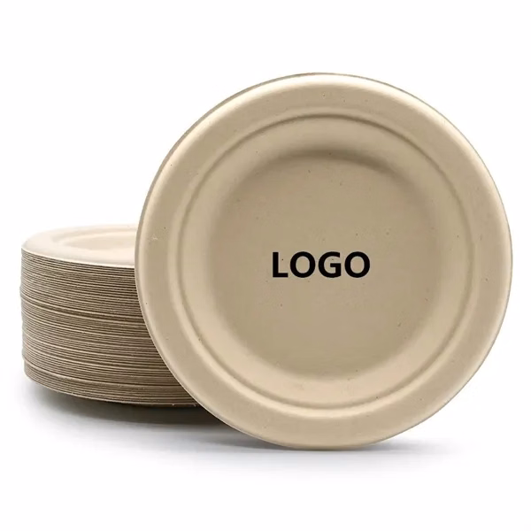 Custom Compostable 6 Inch Bagasse Paper Plates — Eco Friendly Food Service