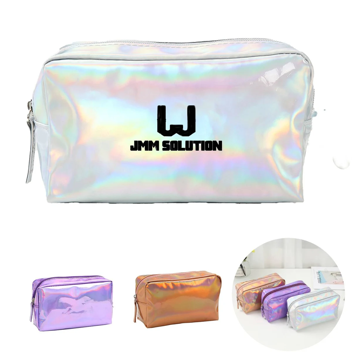 Fashionable laser PU makeup bag 1