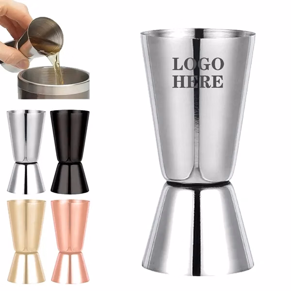 Custom Food-Grade Stainless Steel Jigger with Dual Wells — Professional Barware