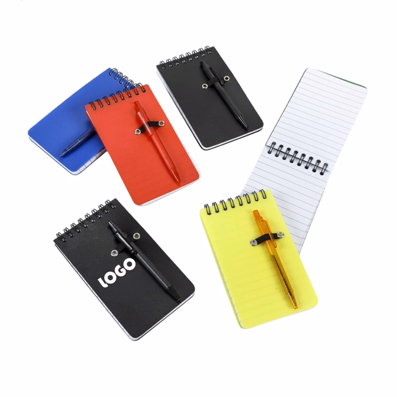 3x5 Frosted PP Spiral Notebook With Pen