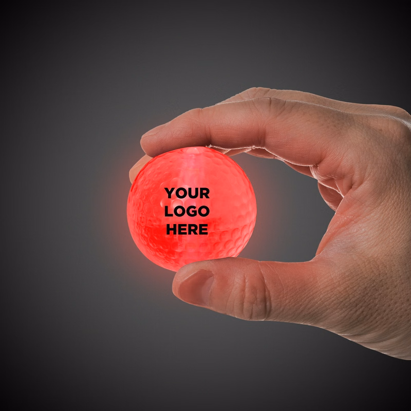 RED GLOW FLYER GOLF BALL (with a 1 1/2'' Jumbo Lightstick)
