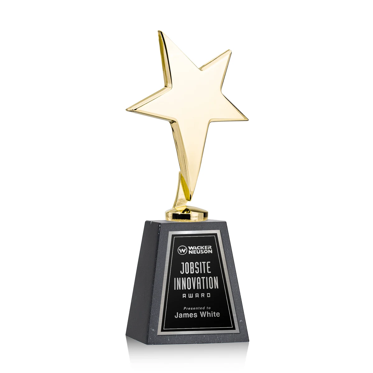 Tuscany Gold Star on Tall Marble Base - Black 1
