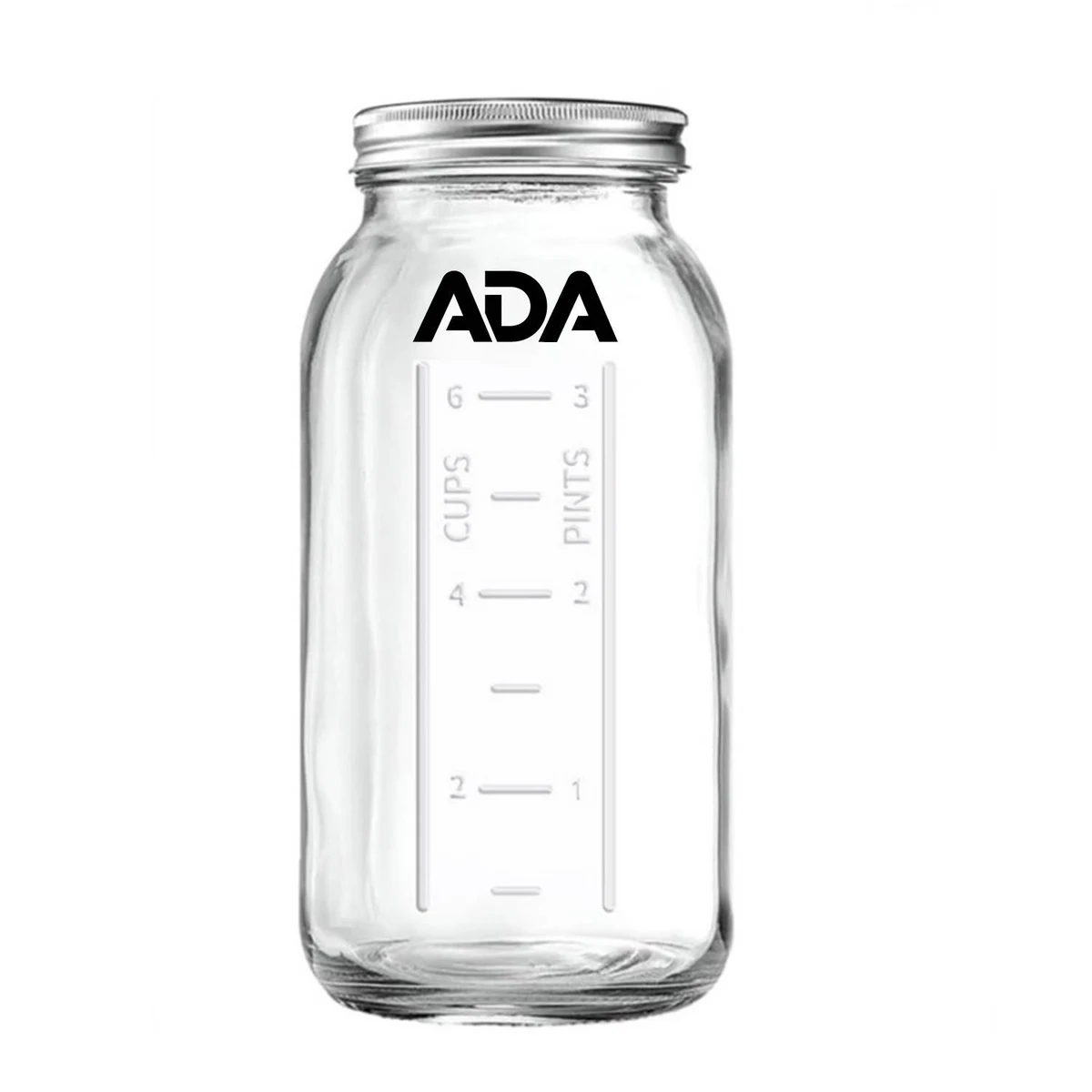 64oz Wide Mouth Scale Mason Jar w/ Lid 1