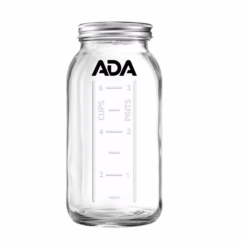 64oz Wide Mouth Scale Mason Jar w/ Lid