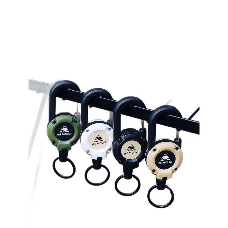 Custom Tactical Retractable Keychain with Steel Wire Anti-Lost Carabiner