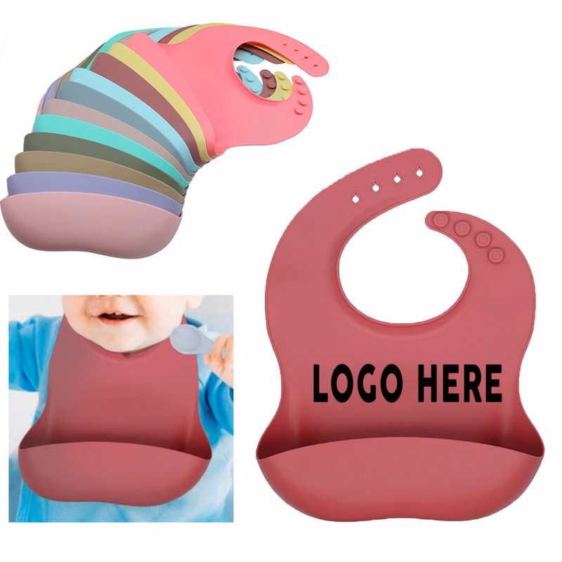 Custom Logo Food Safe Silicone Baby Bib