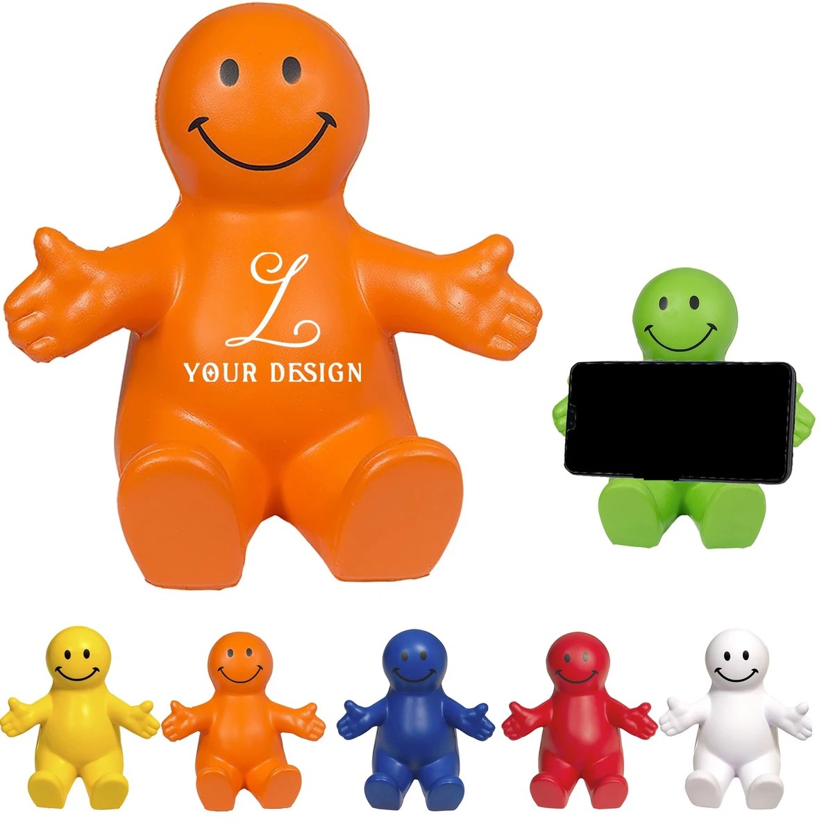 Squeezable Smiley Stress Reliever Phone Holder 1