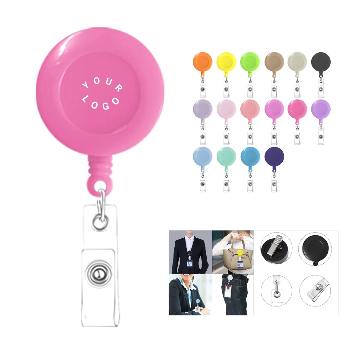 360 Degree Badge Holder Rotating Alligator Clip 1
