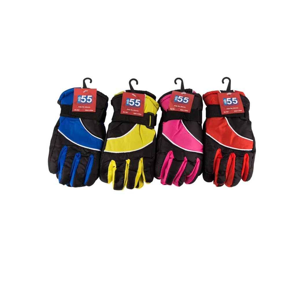 Kids' Ski Gloves - Adjustable Assorted Colors 1