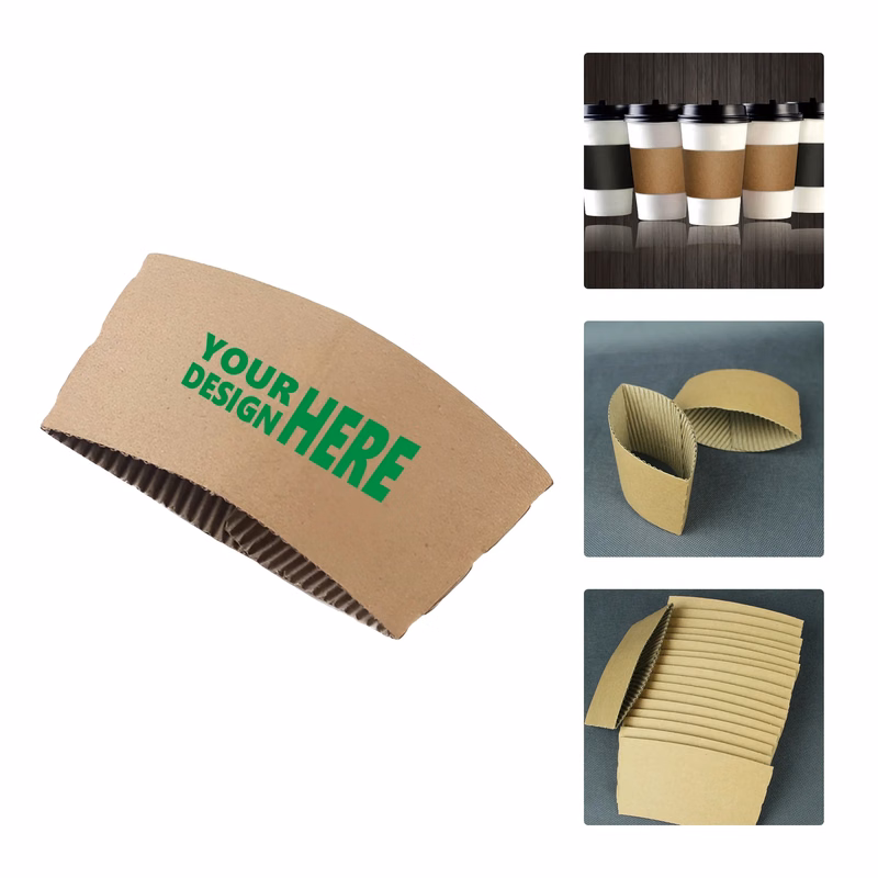 Disposable Kraft Paper Coffee Cup Sleeve Insulation