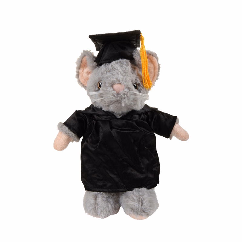 soft plush Mouse with graduation cap &gown
