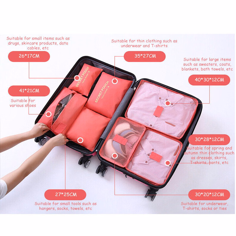 7 Pcs Travel Storage Bag