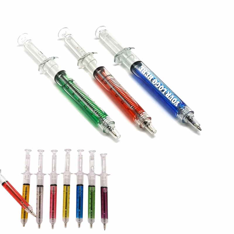 Syringe Shaped Ballpoint Pen with Scale  MOQ100
