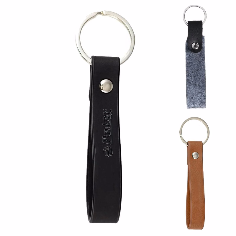 Compact Lightweight PU Leather Felt Keychain