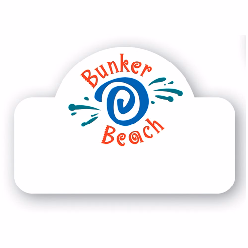 UV Printed Poly Name Badge w/ Pin Fastener (2"x3") Rectangle with Bump