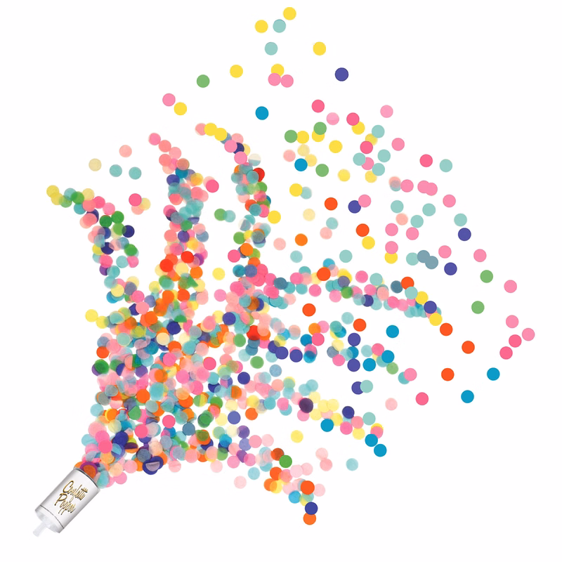 Multi-Color tissue Push Up Confetti Poppers