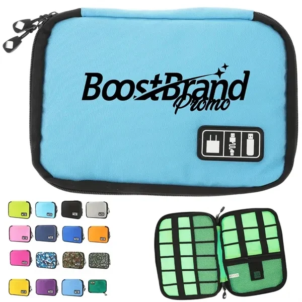 Custom Tech Accessories Travel Organizer Pouch — Electronics Storage Solution 1