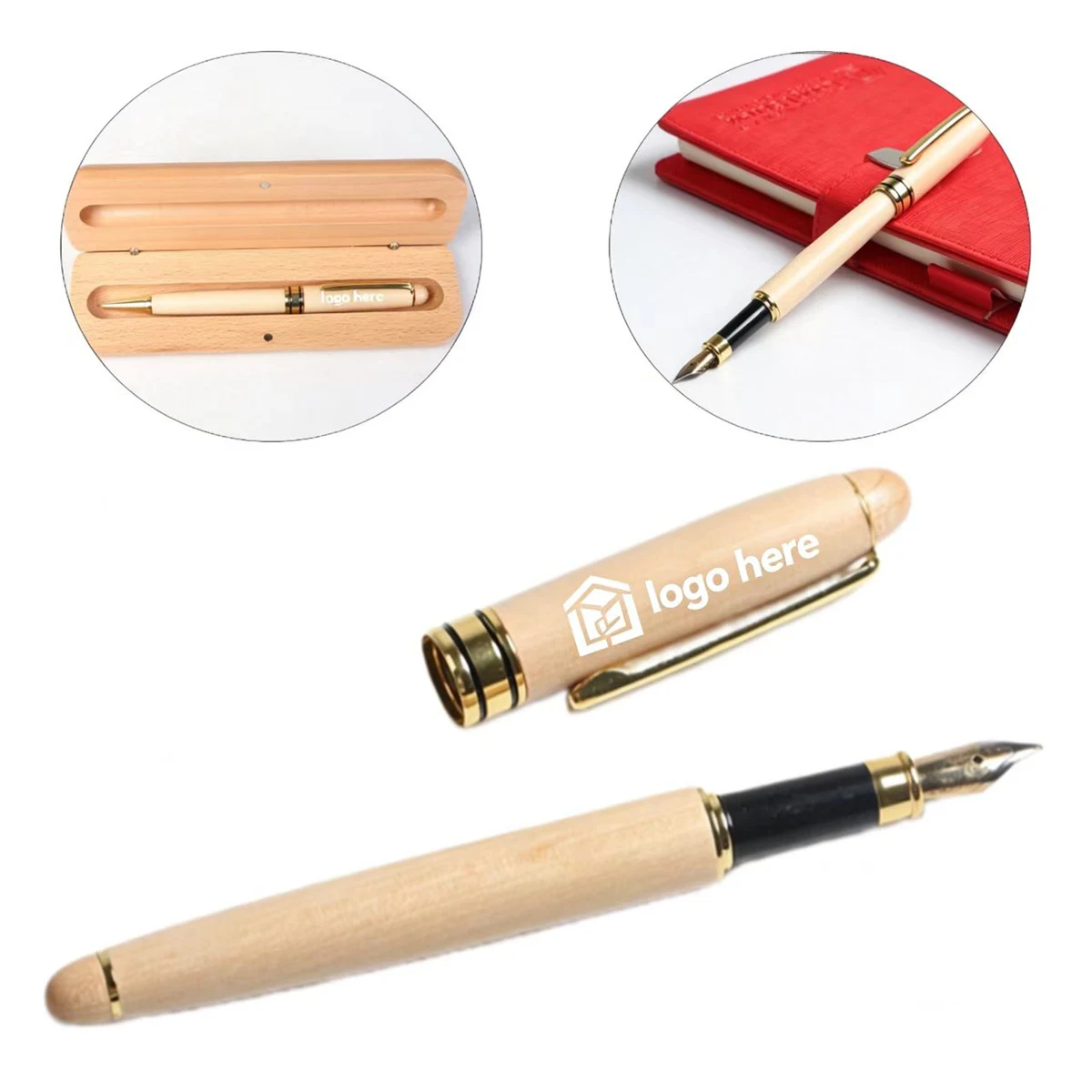 Premium Maple Wood Fountain Pen Gift Set 1