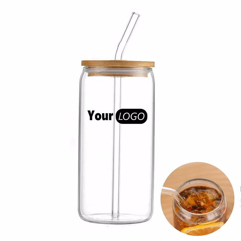 Glass Tumbler With Bamboo Lid Straw