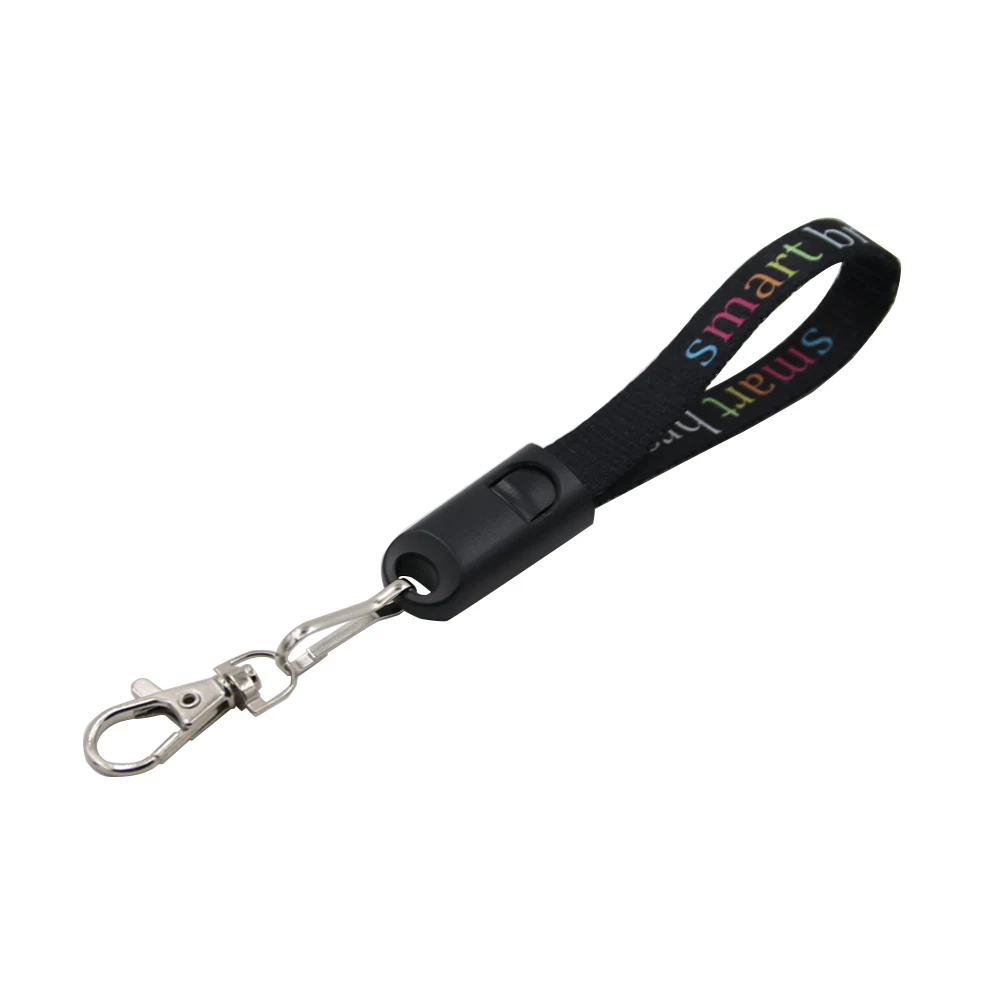 2-in-1 Wrist Lanyard Charging Cable with Metal Hook 1